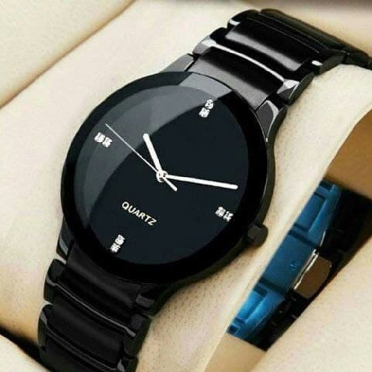 Attractive Black Stainless Steel Watch For Men