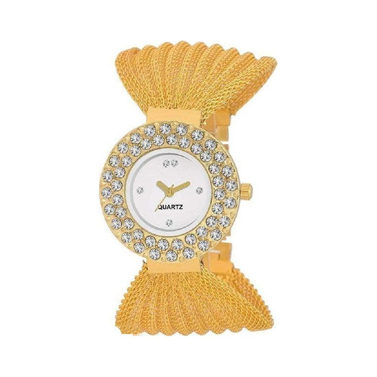 Designer Golden Women Watch, 20mm Dial