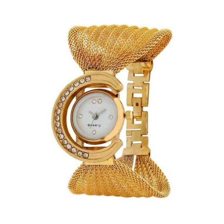 Designer Golden Women Watch with 20mm Dial