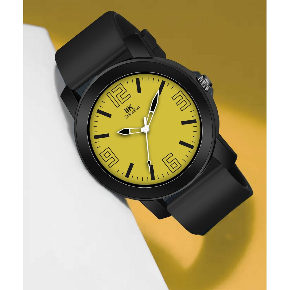 Silicon Strap Stylish Glass Watch for Men